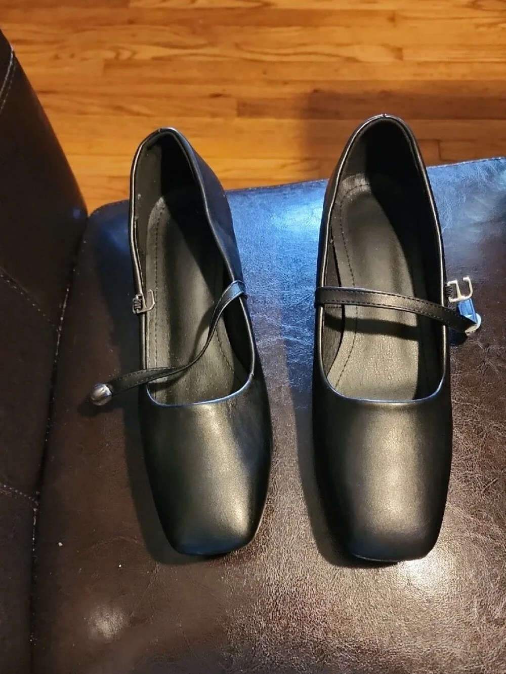 Classic Black Mary Jane Flats with Buckle Strap